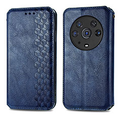 Funda de Cuero Cartera con Soporte Carcasa S01D para Huawei Honor Magic3 Pro 5G Azul