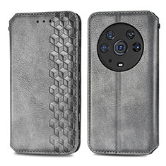 Funda de Cuero Cartera con Soporte Carcasa S01D para Huawei Honor Magic3 Pro 5G Gris