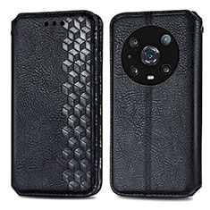 Funda de Cuero Cartera con Soporte Carcasa S01D para Huawei Honor Magic4 Pro 5G Negro