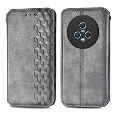 Funda de Cuero Cartera con Soporte Carcasa S01D para Huawei Honor Magic5 5G Gris