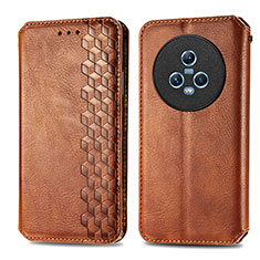 Funda de Cuero Cartera con Soporte Carcasa S01D para Huawei Honor Magic5 5G Marron