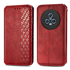 Funda de Cuero Cartera con Soporte Carcasa S01D para Huawei Honor Magic5 5G Rojo