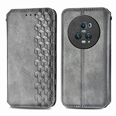 Funda de Cuero Cartera con Soporte Carcasa S01D para Huawei Honor Magic5 Pro 5G Gris