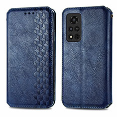 Funda de Cuero Cartera con Soporte Carcasa S01D para Huawei Honor V40 5G Azul