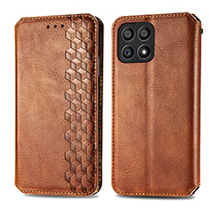 Funda de Cuero Cartera con Soporte Carcasa S01D para Huawei Honor X30i Marron