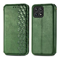 Funda de Cuero Cartera con Soporte Carcasa S01D para Huawei Honor X30i Verde