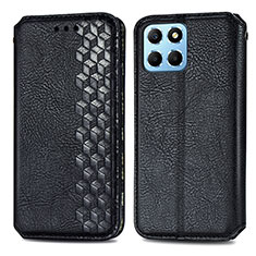 Funda de Cuero Cartera con Soporte Carcasa S01D para Huawei Honor X6 5G Negro