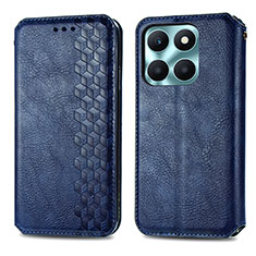 Funda de Cuero Cartera con Soporte Carcasa S01D para Huawei Honor X6a Azul