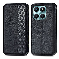 Funda de Cuero Cartera con Soporte Carcasa S01D para Huawei Honor X6a Negro