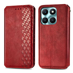 Funda de Cuero Cartera con Soporte Carcasa S01D para Huawei Honor X6a Rojo