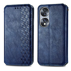 Funda de Cuero Cartera con Soporte Carcasa S01D para Huawei Honor X7b Azul