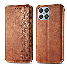 Funda de Cuero Cartera con Soporte Carcasa S01D para Huawei Honor X8 4G Marron