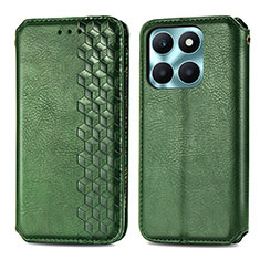 Funda de Cuero Cartera con Soporte Carcasa S01D para Huawei Honor X8b Verde