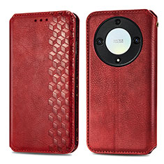 Funda de Cuero Cartera con Soporte Carcasa S01D para Huawei Honor X9a 5G Rojo