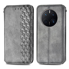 Funda de Cuero Cartera con Soporte Carcasa S01D para Huawei Mate 50 Pro Gris