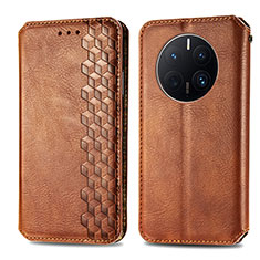 Funda de Cuero Cartera con Soporte Carcasa S01D para Huawei Mate 50 Pro Marron