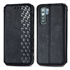 Funda de Cuero Cartera con Soporte Carcasa S01D para Huawei Nova 7 SE 5G Negro