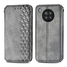 Funda de Cuero Cartera con Soporte Carcasa S01D para Huawei Nova 8i Gris