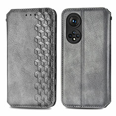 Funda de Cuero Cartera con Soporte Carcasa S01D para Huawei Nova 9 Pro Gris