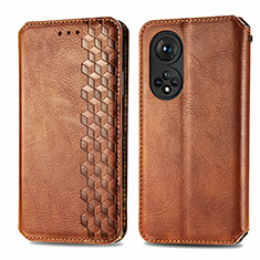 Funda de Cuero Cartera con Soporte Carcasa S01D para Huawei Nova 9 Pro Marron