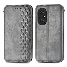 Funda de Cuero Cartera con Soporte Carcasa S01D para Huawei Nova 9 SE Gris