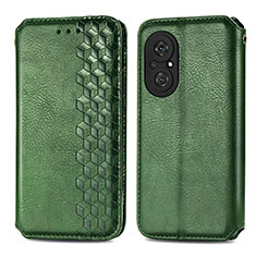 Funda de Cuero Cartera con Soporte Carcasa S01D para Huawei Nova 9 SE Verde