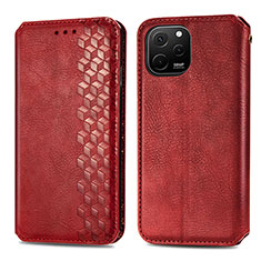 Funda de Cuero Cartera con Soporte Carcasa S01D para Huawei Nova Y61 Rojo