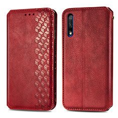 Funda de Cuero Cartera con Soporte Carcasa S01D para Huawei P Smart Z (2019) Rojo