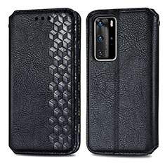 Funda de Cuero Cartera con Soporte Carcasa S01D para Huawei P40 Pro Negro