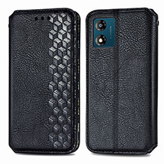 Funda de Cuero Cartera con Soporte Carcasa S01D para Motorola Moto E13 Negro