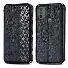 Funda de Cuero Cartera con Soporte Carcasa S01D para Motorola Moto E20 Negro