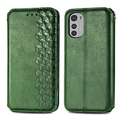 Funda de Cuero Cartera con Soporte Carcasa S01D para Motorola Moto E32s Verde