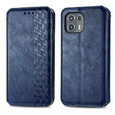 Funda de Cuero Cartera con Soporte Carcasa S01D para Motorola Moto Edge 20 Lite 5G Azul