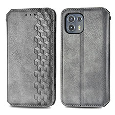 Funda de Cuero Cartera con Soporte Carcasa S01D para Motorola Moto Edge 20 Lite 5G Gris