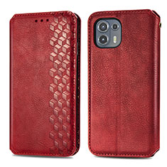 Funda de Cuero Cartera con Soporte Carcasa S01D para Motorola Moto Edge 20 Lite 5G Rojo