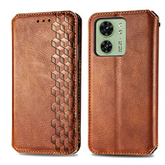 Funda de Cuero Cartera con Soporte Carcasa S01D para Motorola Moto Edge (2023) 5G Marron