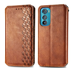 Funda de Cuero Cartera con Soporte Carcasa S01D para Motorola Moto Edge 30 5G Marron