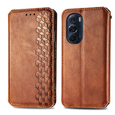 Funda de Cuero Cartera con Soporte Carcasa S01D para Motorola Moto Edge 30 Pro 5G Marron