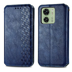 Funda de Cuero Cartera con Soporte Carcasa S01D para Motorola Moto Edge 40 5G Azul