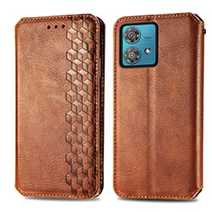 Funda de Cuero Cartera con Soporte Carcasa S01D para Motorola Moto Edge 40 Neo 5G Marron