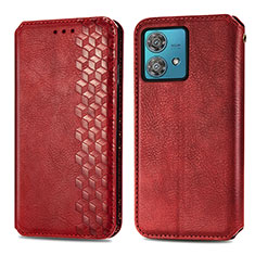 Funda de Cuero Cartera con Soporte Carcasa S01D para Motorola Moto Edge 40 Neo 5G Rojo