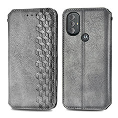 Funda de Cuero Cartera con Soporte Carcasa S01D para Motorola Moto G Play (2023) Gris