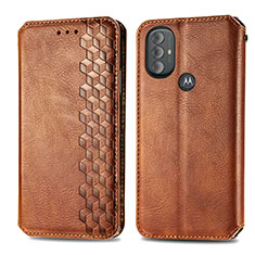 Funda de Cuero Cartera con Soporte Carcasa S01D para Motorola Moto G Play (2023) Marron