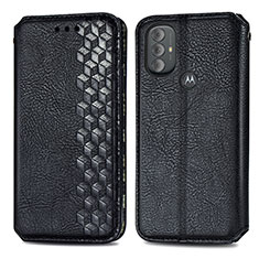 Funda de Cuero Cartera con Soporte Carcasa S01D para Motorola Moto G Play Gen 2 Negro