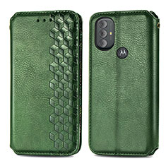 Funda de Cuero Cartera con Soporte Carcasa S01D para Motorola Moto G Play Gen 2 Verde