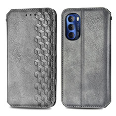 Funda de Cuero Cartera con Soporte Carcasa S01D para Motorola Moto G Stylus (2022) 4G Gris