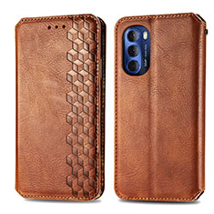 Funda de Cuero Cartera con Soporte Carcasa S01D para Motorola Moto G Stylus (2022) 5G Marron