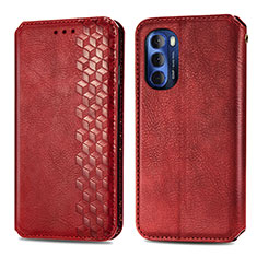 Funda de Cuero Cartera con Soporte Carcasa S01D para Motorola Moto G Stylus (2022) 5G Rojo