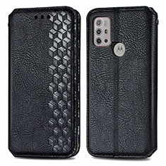 Funda de Cuero Cartera con Soporte Carcasa S01D para Motorola Moto G10 Negro