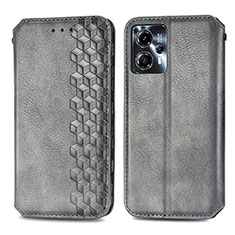 Funda de Cuero Cartera con Soporte Carcasa S01D para Motorola Moto G13 Gris